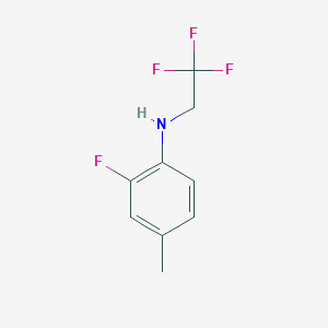 molecular formula C9H9F4N B13287102 2-fluoro-4-methyl-N-(2,2,2-trifluoroethyl)aniline 