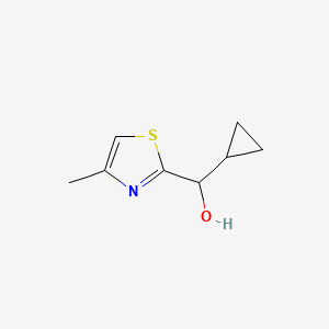 molecular formula C8H11NOS B13287145 Cyclopropyl(4-methyl-1,3-thiazol-2-YL)methanol 