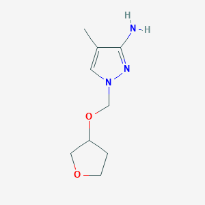 molecular formula C9H15N3O2 B13287162 4-Methyl-1-[(oxolan-3-yloxy)methyl]-1H-pyrazol-3-amine 