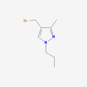 molecular formula C8H13BrN2 B13287166 4-(Bromomethyl)-3-methyl-1-propyl-1H-pyrazole 