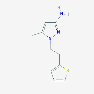 molecular formula C10H13N3S B13287227 5-Methyl-1-[2-(thiophen-2-yl)ethyl]-1H-pyrazol-3-amine 