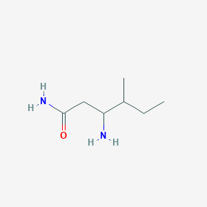 molecular formula C7H16N2O B13287276 3-Amino-4-methylhexanamide 