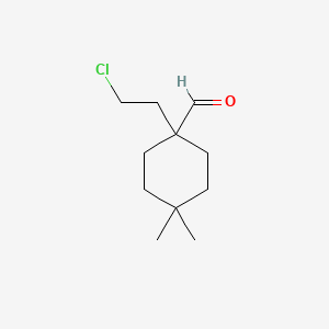 1-(2-Chloroethyl)-4,4-dimethylcyclohexane-1-carbaldehyde