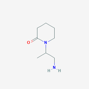 molecular formula C8H16N2O B13287307 1-(1-Aminopropan-2-yl)piperidin-2-one 