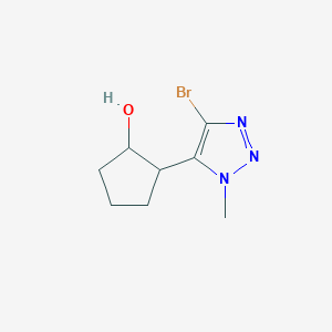 molecular formula C8H12BrN3O B13287314 2-(4-Bromo-1-methyl-1H-1,2,3-triazol-5-yl)cyclopentan-1-ol 