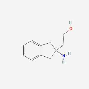 molecular formula C11H15NO B13287360 2-(2-amino-2,3-dihydro-1H-inden-2-yl)ethan-1-ol 