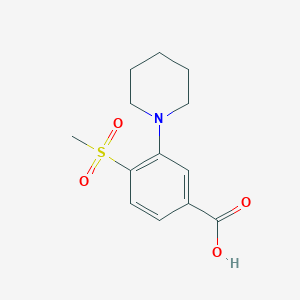 molecular formula C13H17NO4S B1328737 4-甲磺酰基-3-(哌啶-1-基)苯甲酸 CAS No. 1000018-47-2