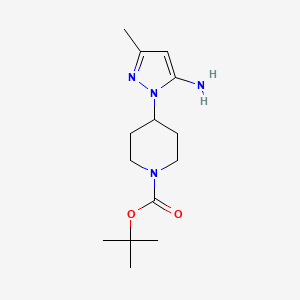molecular formula C14H24N4O2 B1328741 tert-butyl 4-(5-amino-3-methyl-1H-pyrazol-1-yl)piperidine-1-carboxylate CAS No. 1177348-32-1