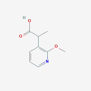 molecular formula C9H11NO3 B13287438 2-(2-Methoxypyridin-3-yl)propanoic acid 