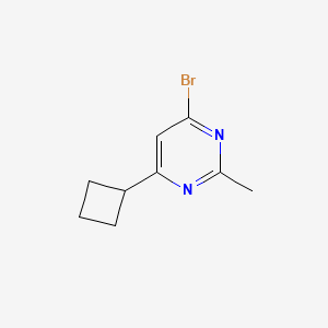 molecular formula C9H11BrN2 B13287444 4-Bromo-6-cyclobutyl-2-methylpyrimidine 