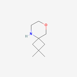 molecular formula C9H17NO B13287466 2,2-Dimethyl-8-oxa-5-azaspiro[3.5]nonane 