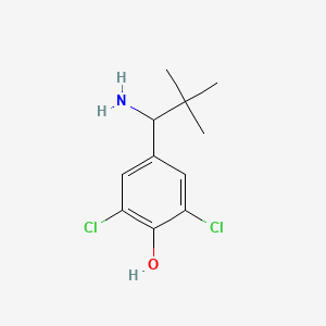 molecular formula C11H15Cl2NO B13287505 4-(1-Amino-2,2-dimethylpropyl)-2,6-dichlorophenol 