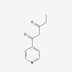 molecular formula C10H11NO2 B13287514 1-(Pyridin-4-YL)pentane-1,3-dione CAS No. 17784-54-2