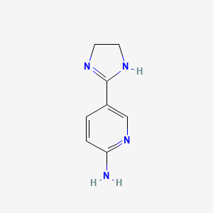 molecular formula C8H10N4 B1328754 5-(4,5-二氢-1H-咪唑-2-基)吡啶-2-胺 CAS No. 914203-53-5