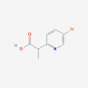 molecular formula C8H8BrNO2 B13287579 2-(5-Bromopyridin-2-yl)propanoic acid 