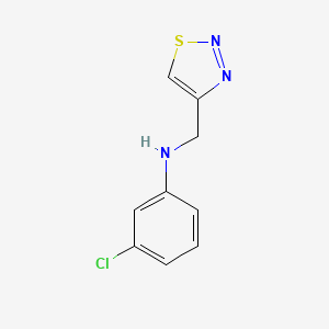 molecular formula C9H8ClN3S B13287581 3-chloro-N-(1,2,3-thiadiazol-4-ylmethyl)aniline 