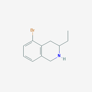 molecular formula C11H14BrN B13287599 5-Bromo-3-ethyl-1,2,3,4-tetrahydroisoquinoline 