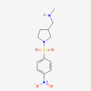 molecular formula C12H17N3O4S B13287600 Methyl({[1-(4-nitrobenzenesulfonyl)pyrrolidin-3-yl]methyl})amine 