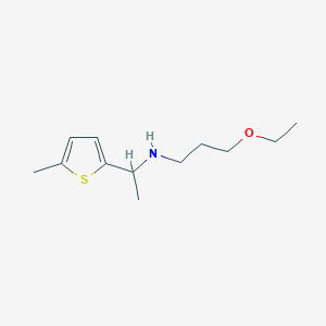 molecular formula C12H21NOS B13287622 (3-Ethoxypropyl)[1-(5-methylthiophen-2-YL)ethyl]amine 