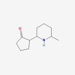 molecular formula C11H19NO B13287641 2-(6-Methylpiperidin-2-yl)cyclopentan-1-one 