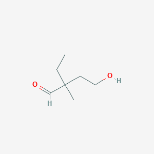 molecular formula C7H14O2 B13287722 2-Ethyl-4-hydroxy-2-methylbutanal 