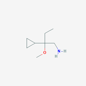 molecular formula C8H17NO B13287727 2-Cyclopropyl-2-methoxybutan-1-amine 