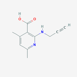 molecular formula C11H12N2O2 B13287736 4,6-Dimethyl-2-(prop-2-yn-1-ylamino)nicotinic acid 