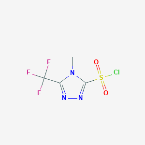 molecular formula C4H3ClF3N3O2S B13287751 4-methyl-5-(trifluoromethyl)-4H-1,2,4-triazole-3-sulfonyl chloride 