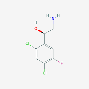 molecular formula C8H8Cl2FNO B13287801 (1R)-2-amino-1-(2,4-dichloro-5-fluorophenyl)ethan-1-ol 