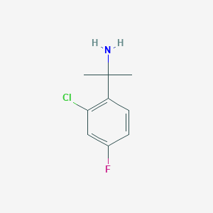 molecular formula C9H11ClFN B13287825 2-(2-Chloro-4-fluorophenyl)propan-2-amine 