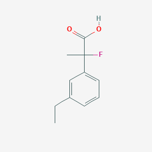 molecular formula C11H13FO2 B13287843 2-(3-Ethylphenyl)-2-fluoropropanoic acid 