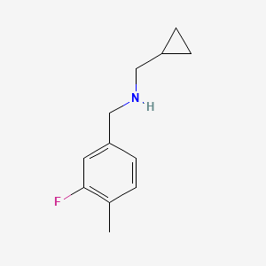 molecular formula C12H16FN B13287861 (Cyclopropylmethyl)[(3-fluoro-4-methylphenyl)methyl]amine 