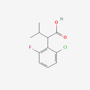 molecular formula C11H12ClFO2 B13287870 2-(2-Chloro-6-fluorophenyl)-3-methylbutanoic acid 