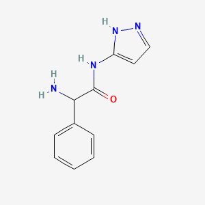 molecular formula C11H12N4O B13287876 2-Amino-2-phenyl-N-(1H-pyrazol-3-yl)acetamide 