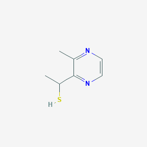 molecular formula C7H10N2S B13287880 1-(3-Methylpyrazin-2-yl)ethane-1-thiol 