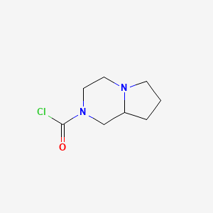 molecular formula C8H13ClN2O B13287889 Octahydropyrrolo[1,2-a]piperazine-2-carbonyl chloride 