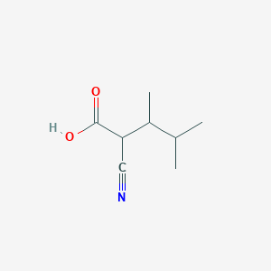 molecular formula C8H13NO2 B13287914 2-Cyano-3,4-dimethylpentanoic acid 