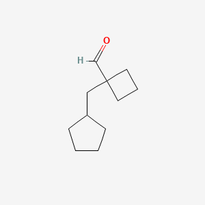 1-(Cyclopentylmethyl)cyclobutane-1-carbaldehyde