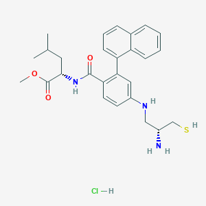 methyl (2S)-2-[[4-[[(2R)-2-amino-3-sulfanylpropyl]amino]-2-naphthalen-1-ylbenzoyl]amino]-4-methylpentanoate;hydrochloride