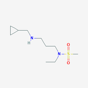 molecular formula C10H22N2O2S B13287986 N-{3-[(cyclopropylmethyl)amino]propyl}-N-ethylmethanesulfonamide 