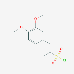 molecular formula C11H15ClO4S B13288023 1-(3,4-Dimethoxyphenyl)propane-2-sulfonyl chloride 