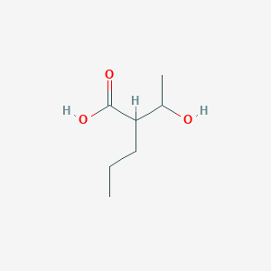 molecular formula C7H14O3 B13288026 2-(1-Hydroxyethyl)pentanoic acid 