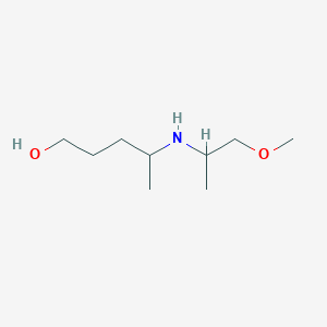 molecular formula C9H21NO2 B13288058 4-[(1-Methoxypropan-2-yl)amino]pentan-1-ol 