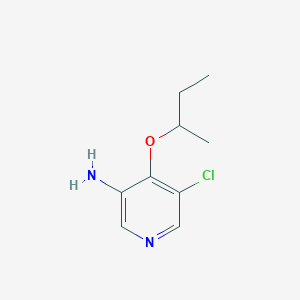 molecular formula C9H13ClN2O B13288060 4-(Butan-2-yloxy)-5-chloropyridin-3-amine 