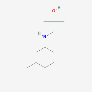 molecular formula C12H25NO B13288062 1-[(3,4-Dimethylcyclohexyl)amino]-2-methylpropan-2-ol 