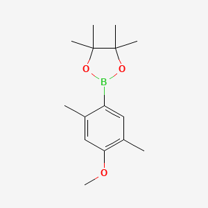 molecular formula C15H23BO3 B13288064 2-(4-Methoxy-2,5-dimethylphenyl)-4,4,5,5-tetramethyl-1,3,2-dioxaborolane 