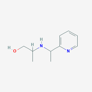 molecular formula C10H16N2O B13288070 2-{[1-(Pyridin-2-yl)ethyl]amino}propan-1-ol 