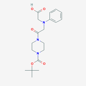molecular formula C19H27N3O5 B1328815 [{2-[4-(叔丁氧羰基)哌嗪-1-基]-2-氧代乙基}(苯基)氨基]乙酸 CAS No. 1142211-82-2