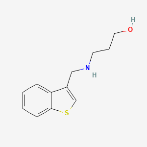 molecular formula C12H15NOS B13288170 3-((Benzo[b]thiophen-3-ylmethyl)amino)propan-1-ol 