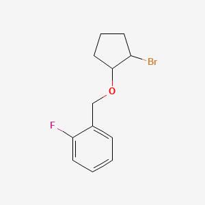 molecular formula C12H14BrFO B13288179 1-([(2-Bromocyclopentyl)oxy]methyl)-2-fluorobenzene 